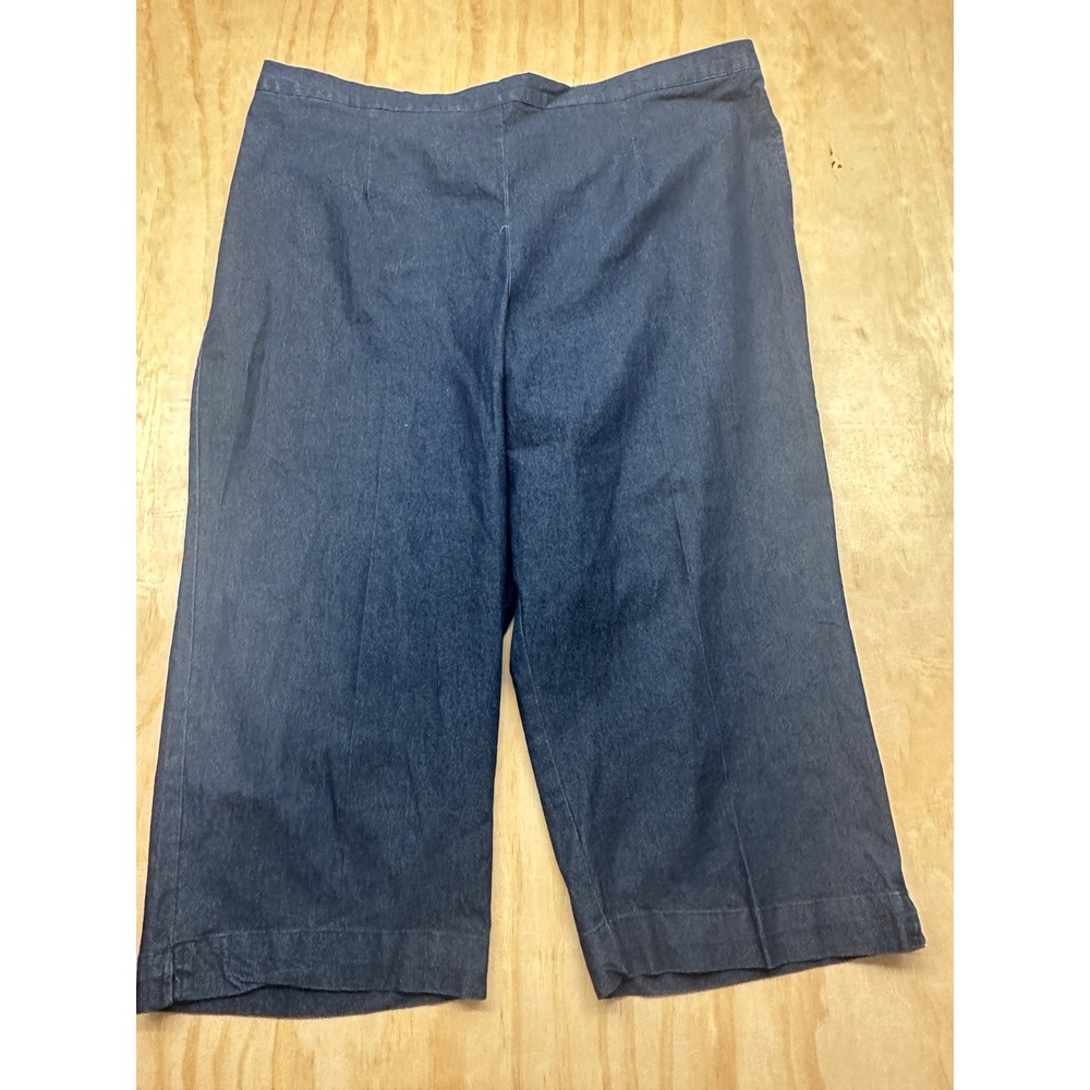 Alfred Dunner Classics S1 Dark Wash Denim Capri Pants 22W 08210 S1